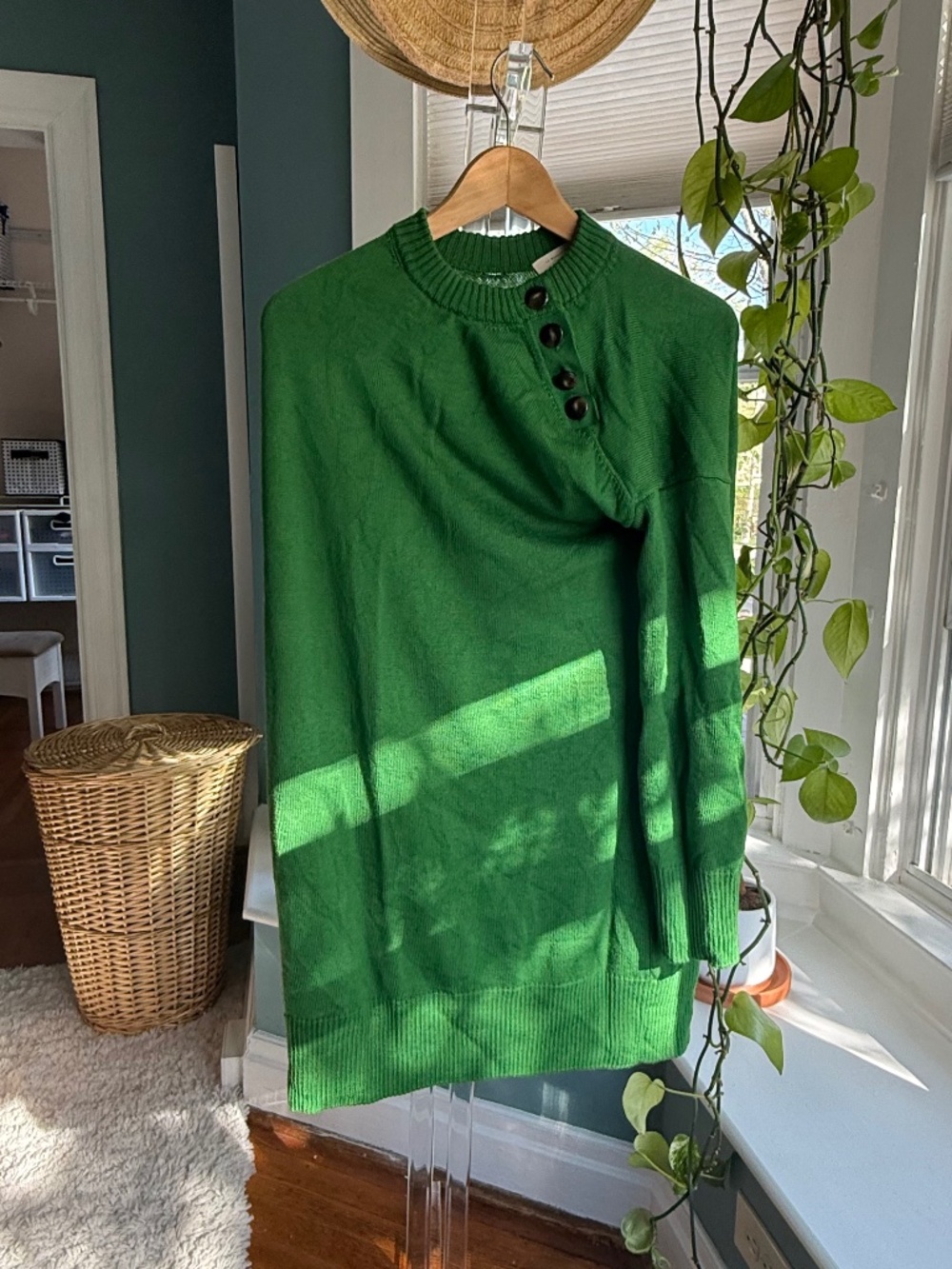 Sezane Green Sweater Dress Size Medium